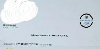 EDIL DAVID RUSTIC a intrat direct în faliment… la 3 luni după ce s-a lăudat cu o diplomă ListaFirme… care aprecia „profesionalismul şi managemenul eficient” al administratorului Ionuţ ACHIŢEI